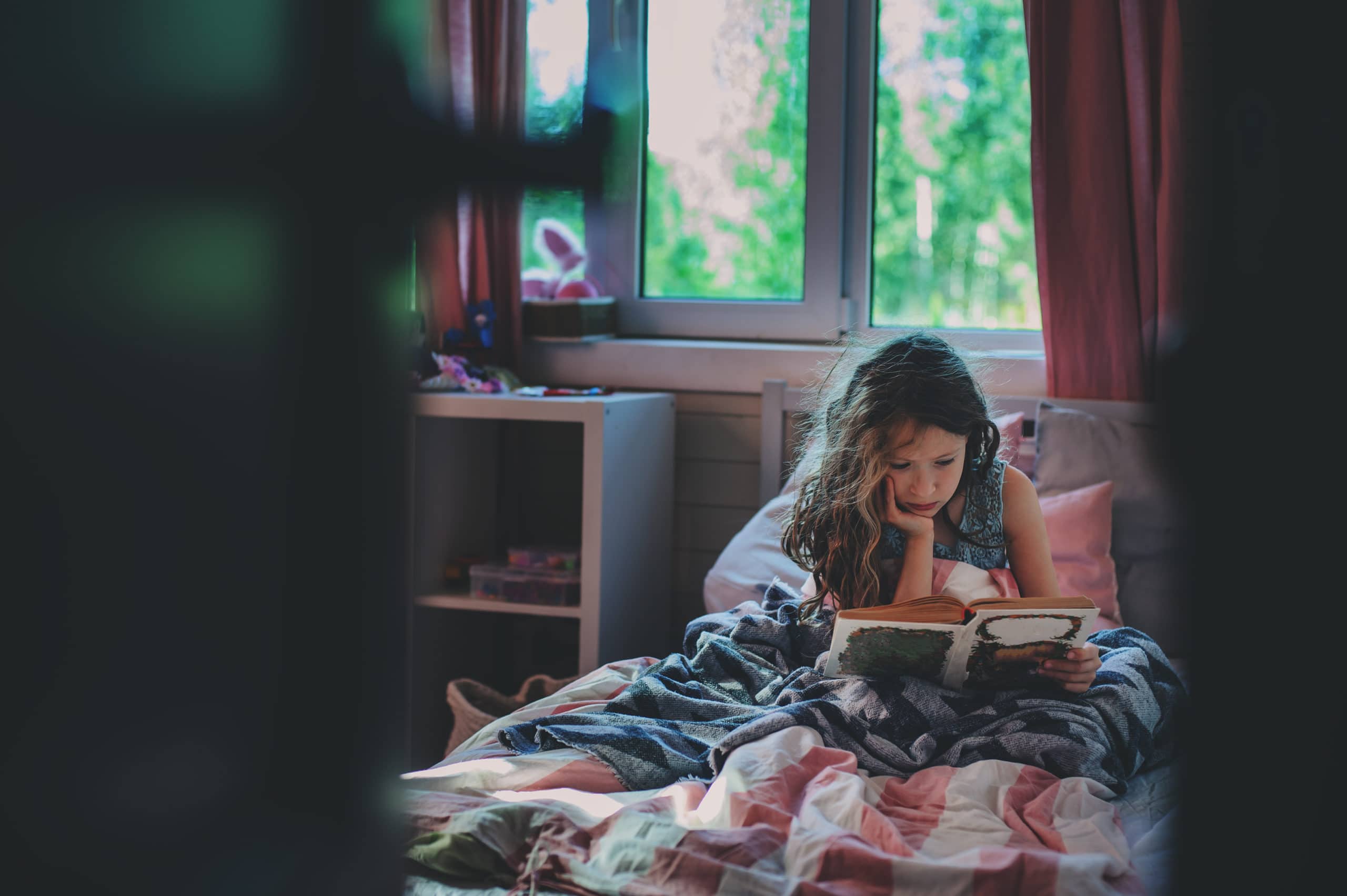 sad kid reading books help